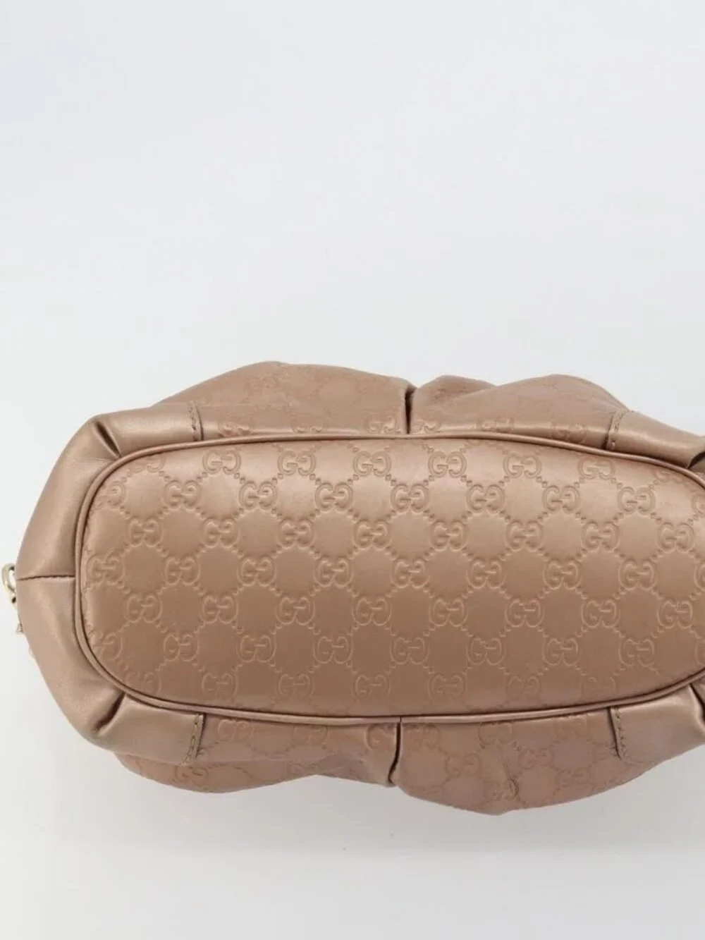 GUCCI GG Canvas Guccissima Sukey Bag Leather 2way Pink Gold 247902 Auth 176609